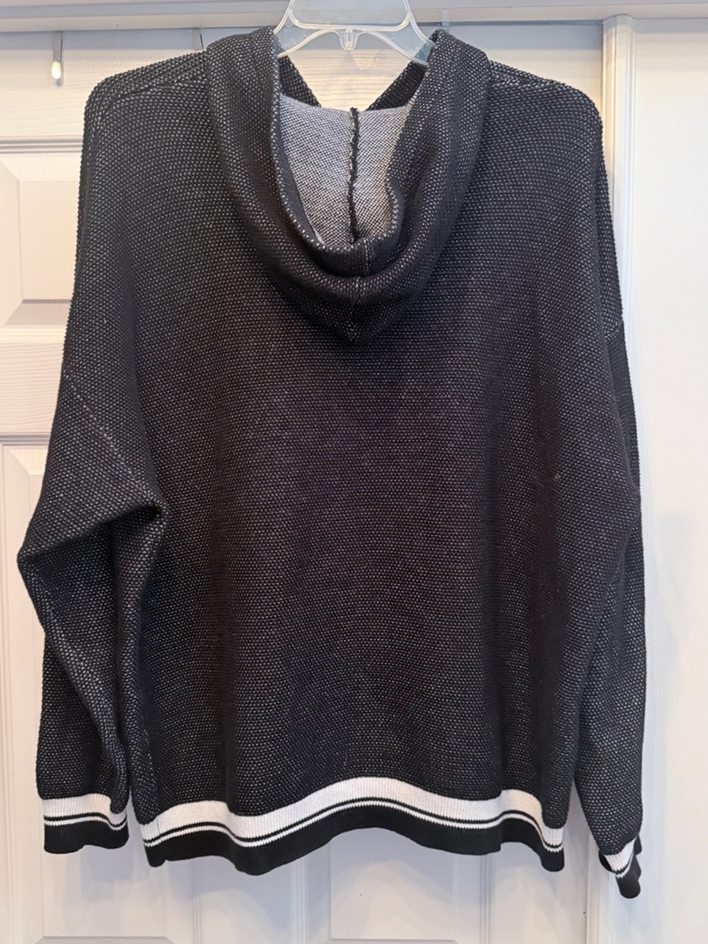 Alo Sports Club Sweater Knit
Hoodie Black White Varsity Striped - Picture 3 of 5
